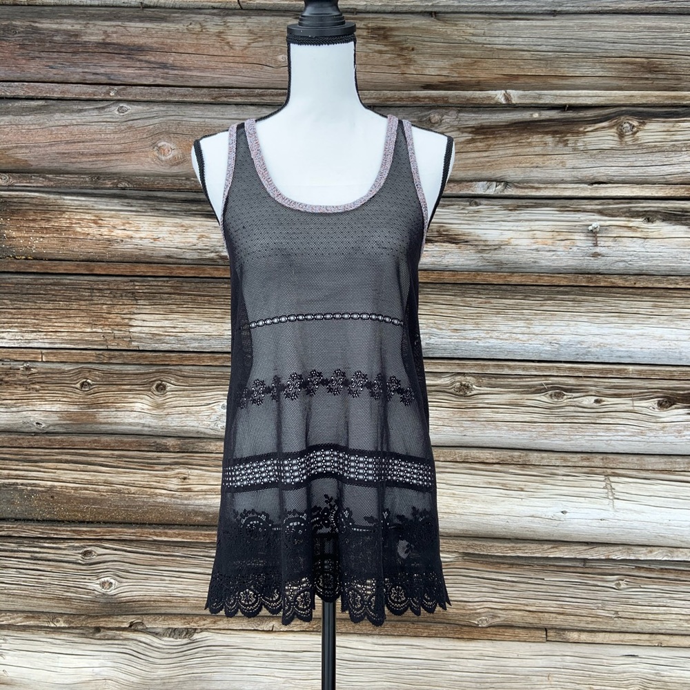 Free People ~ Black Lace Tanktop ~ Size SP